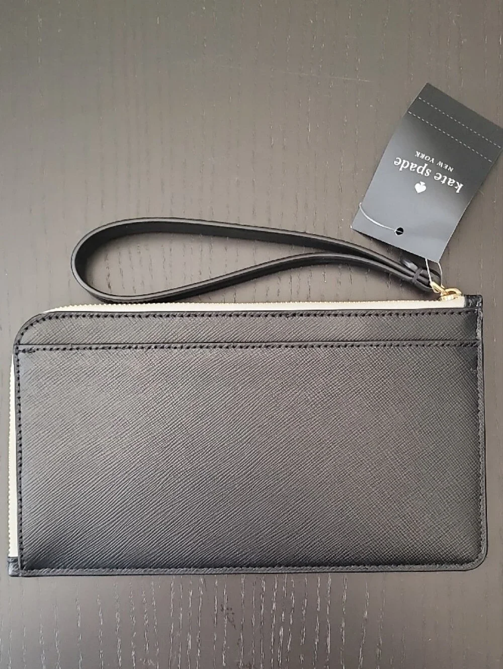 kate spade Black Zip-Around Wristlet Wallet with Logo